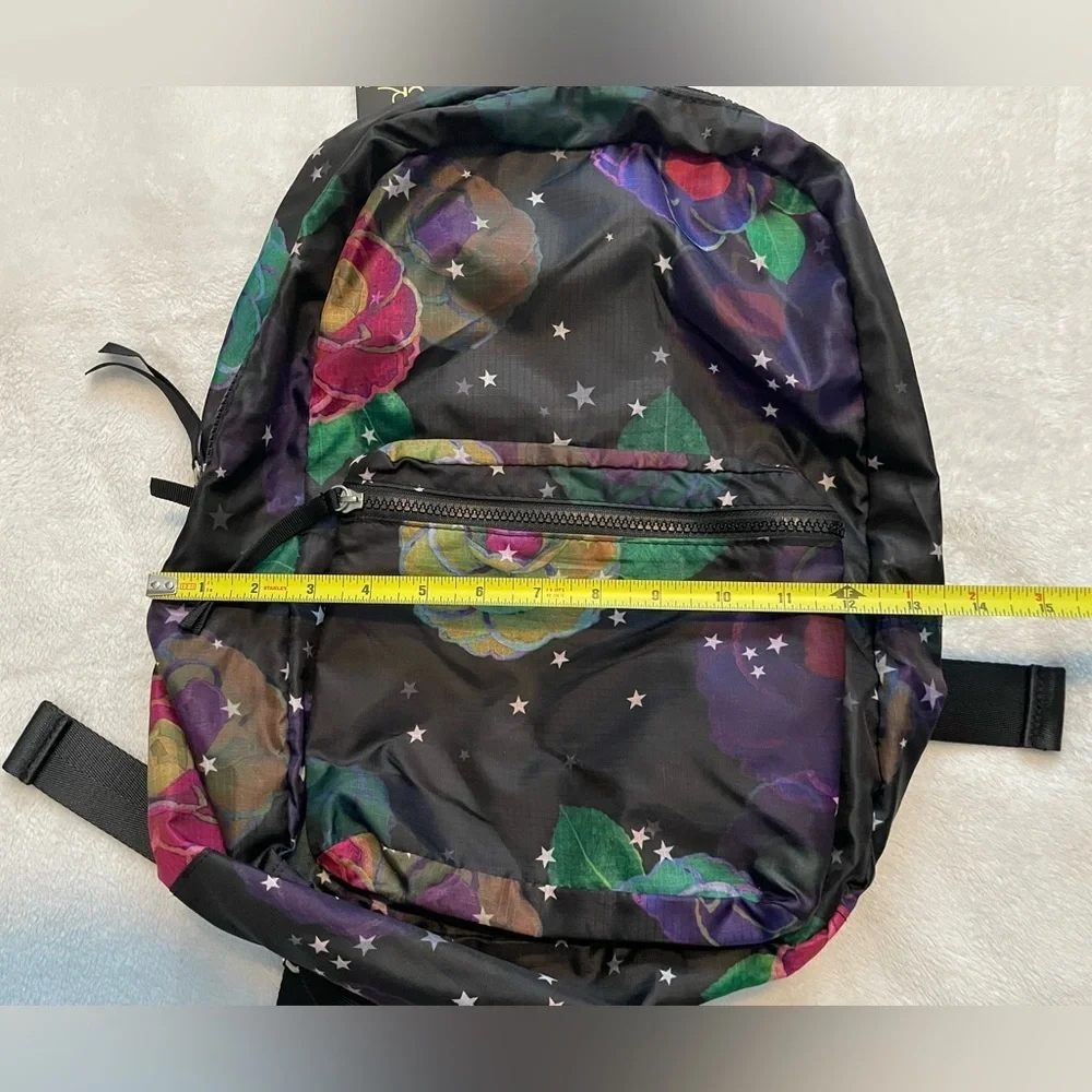 Cynthia Rowley Starry black floral backpack NWT